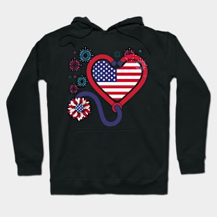 Patriotic Nurse 4th Of July American Flag Independence Day Hoodie